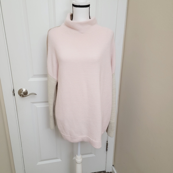 RDI Colorblock Ottoman Mock Neck Tunic Sweater Ribbed knit XL - Picture 2 of 11